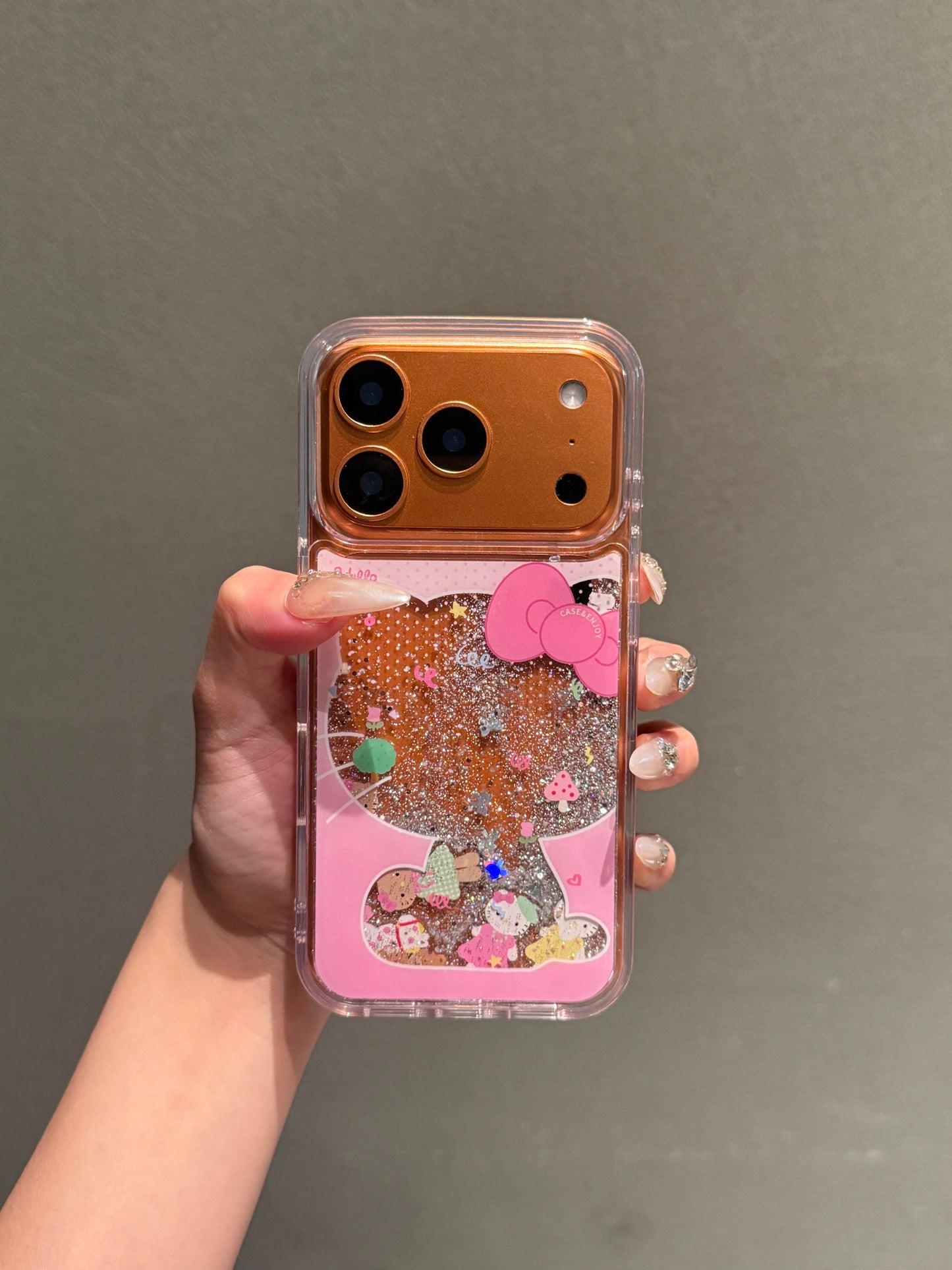 Hellokitty Bling Glitter Liquid Quicksand Clear Cute Kawaii Phone Case #0527