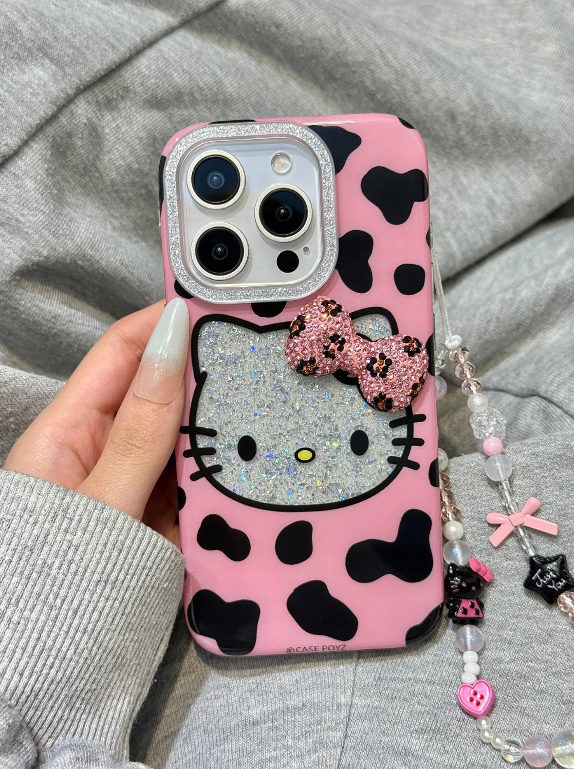 Hellokitty Pink Bow Tie Leopard Print Cute Kawaii Phone Case #0507