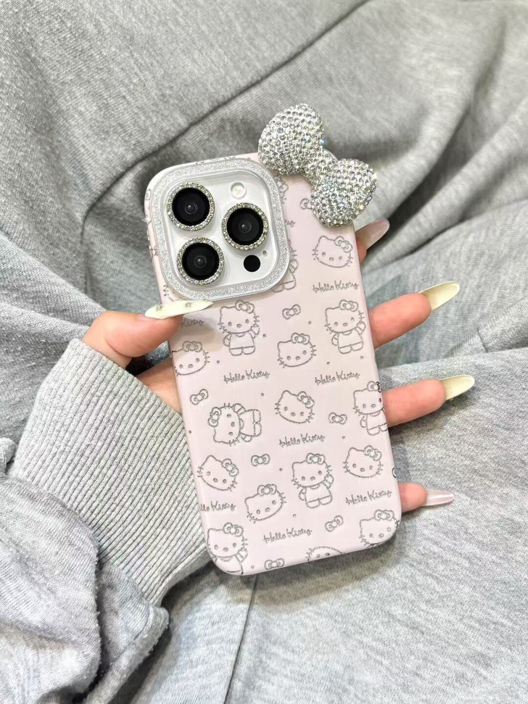 Hellokitty Pink Glitter Cute Kawaii Phone Case #0542