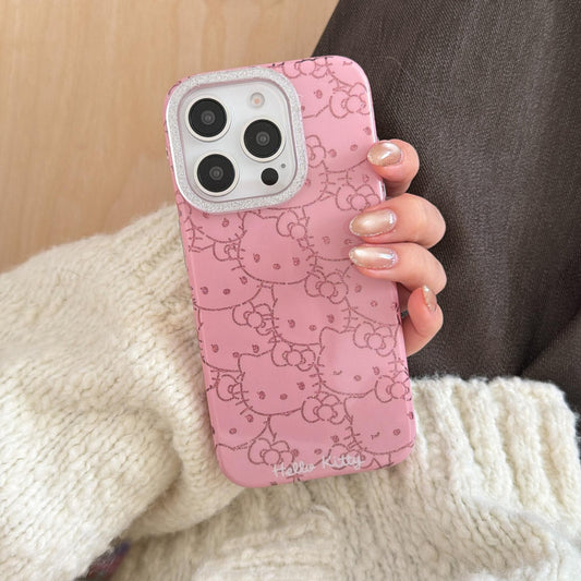 Hellokitty Pink Glitter Cute Kawaii Phone Case #0551