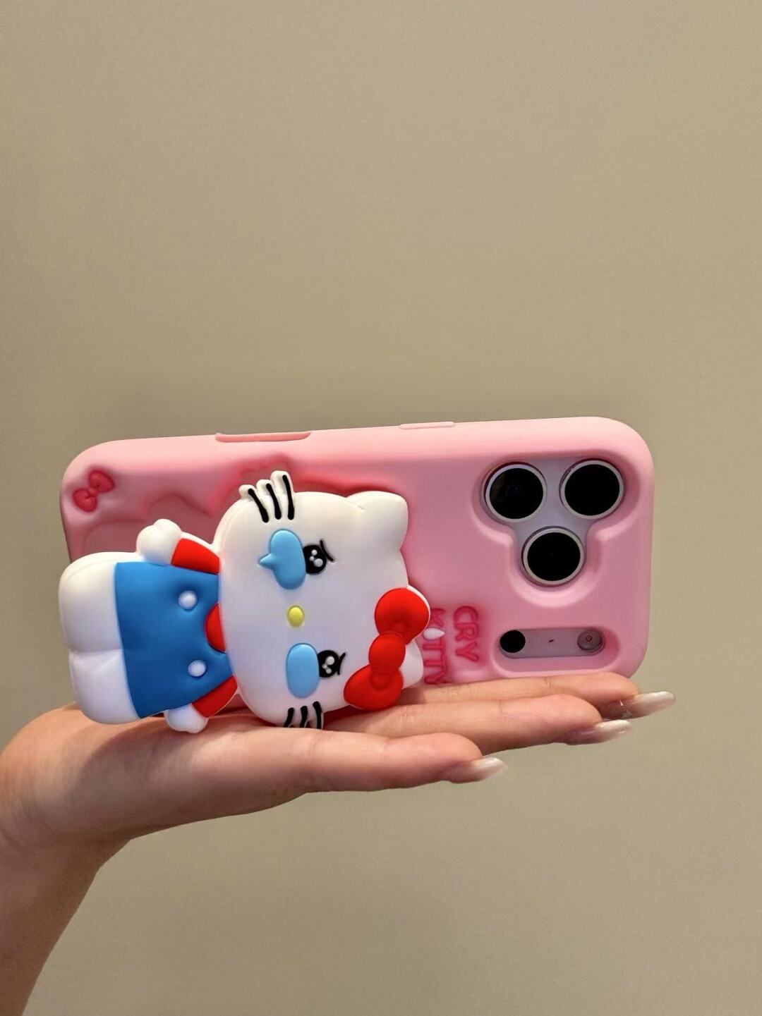 Cry Hellokitty Pink Silicone Cute Kawaii Phone Case #0580