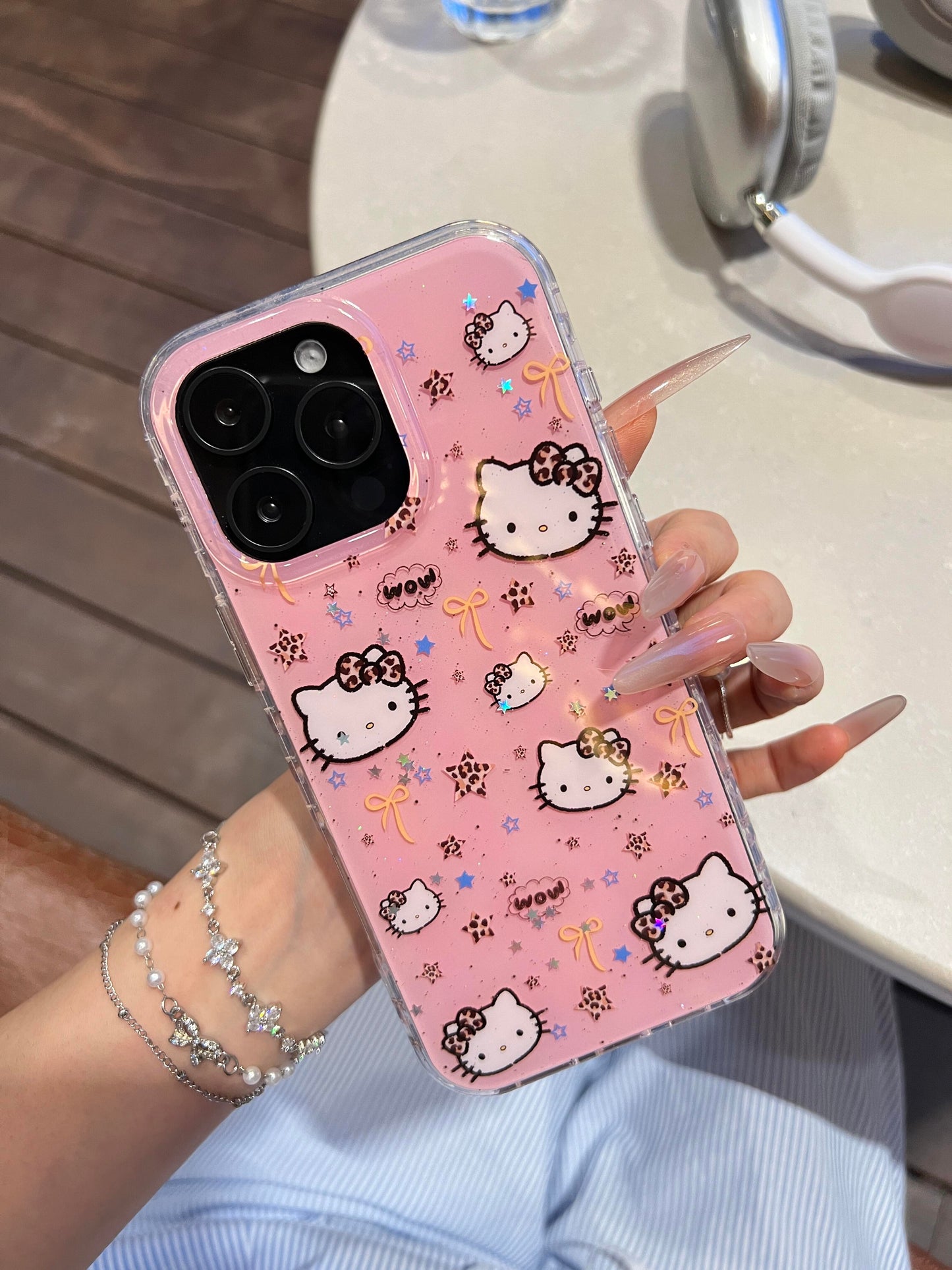 Hellokitty Pink Leopard Print Bow Cute Kawaii Phone Case #0533