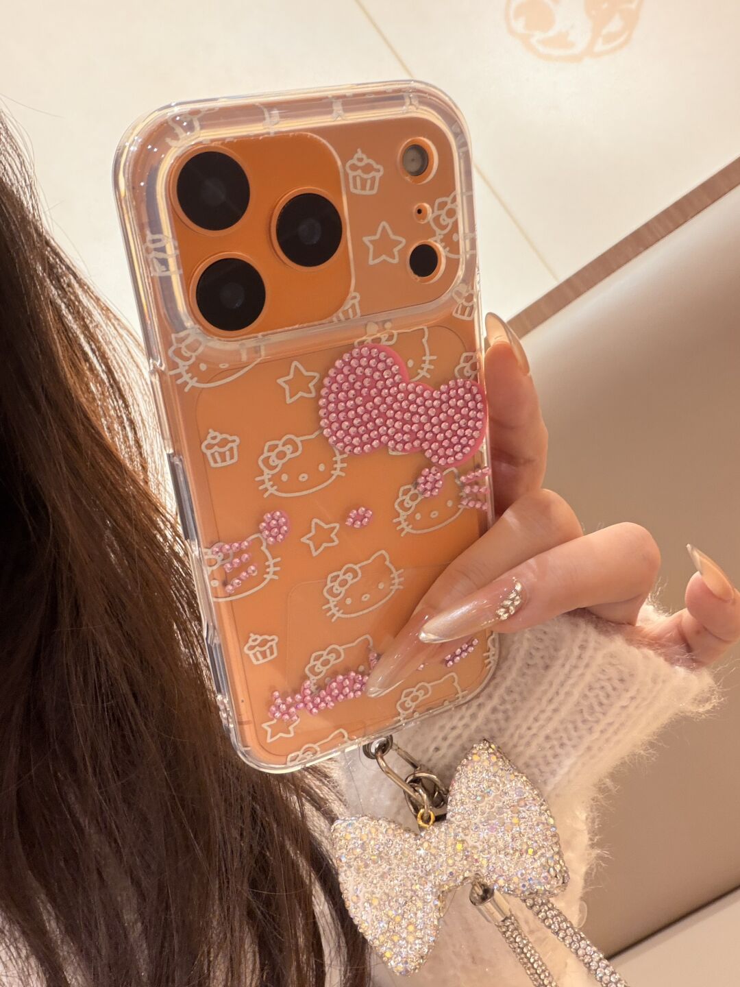 Hellokitty Clear Pink Glitter Cute Kawaii Phone Case #0570