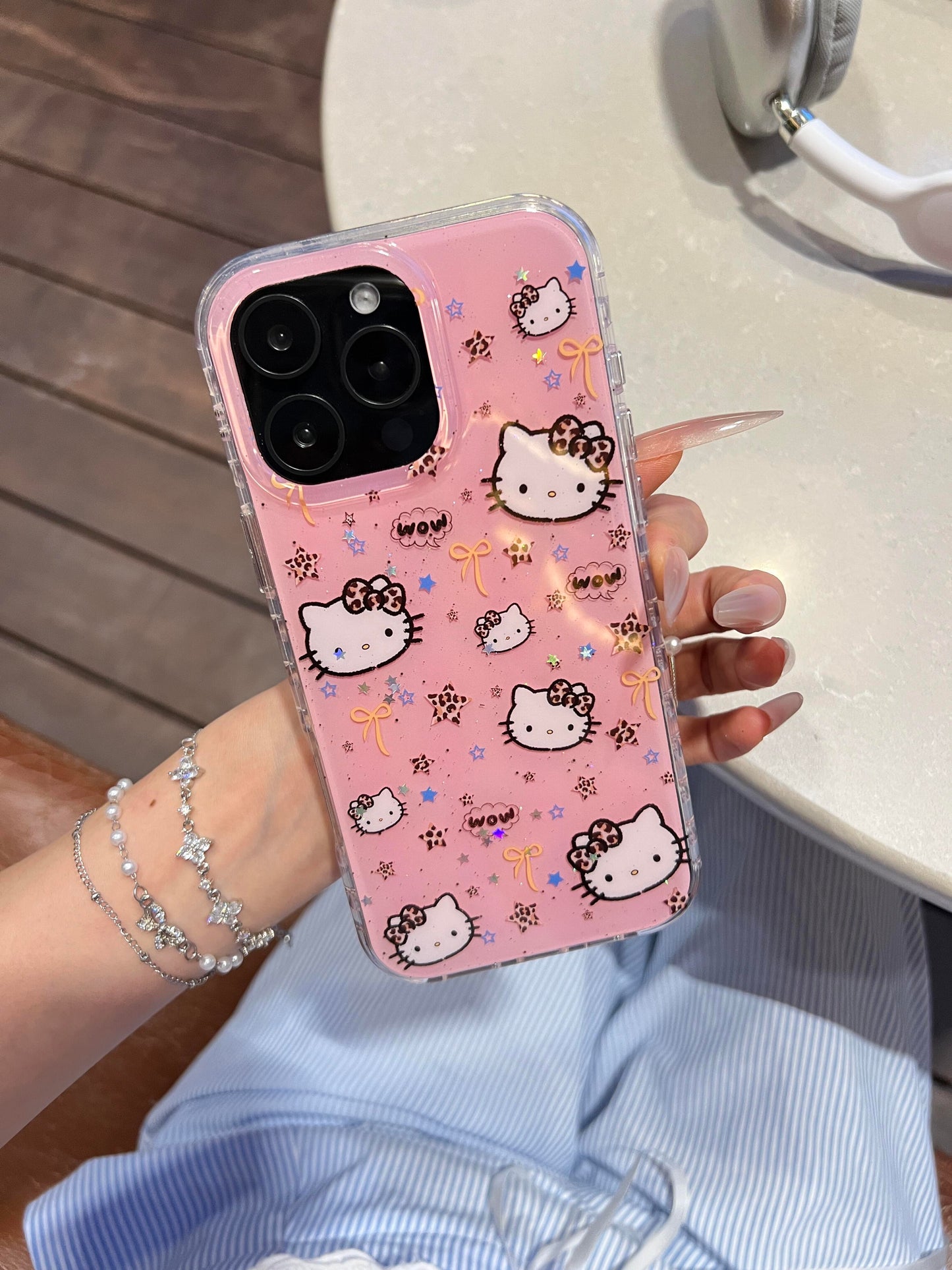 Hellokitty Pink Leopard Print Bow Cute Kawaii Phone Case #0533