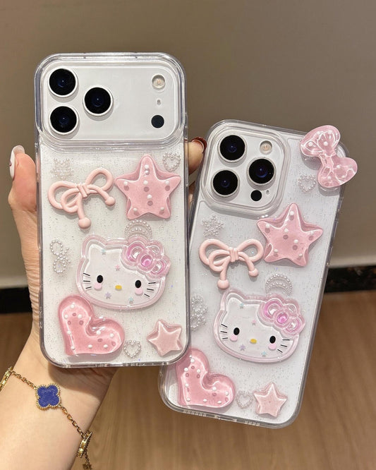 Hellokitty Clear Handmade Cute Kawaii Phone Case #0535