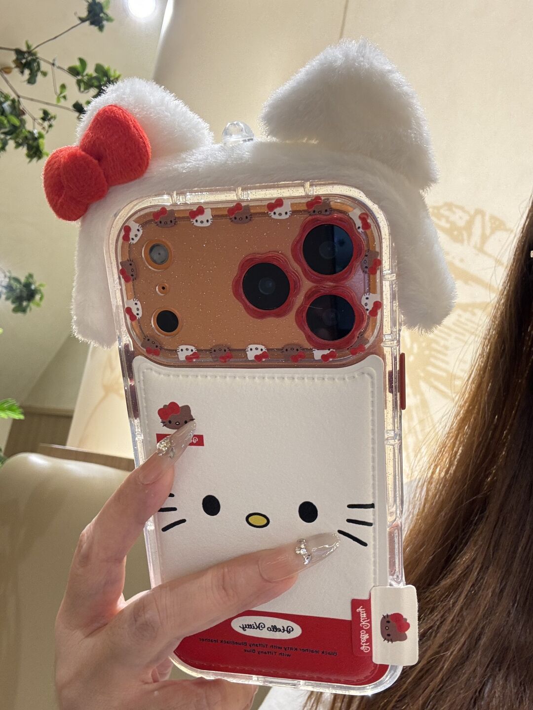 Hellokitty Pluffed headband Cute Kawaii Phone Case #0574