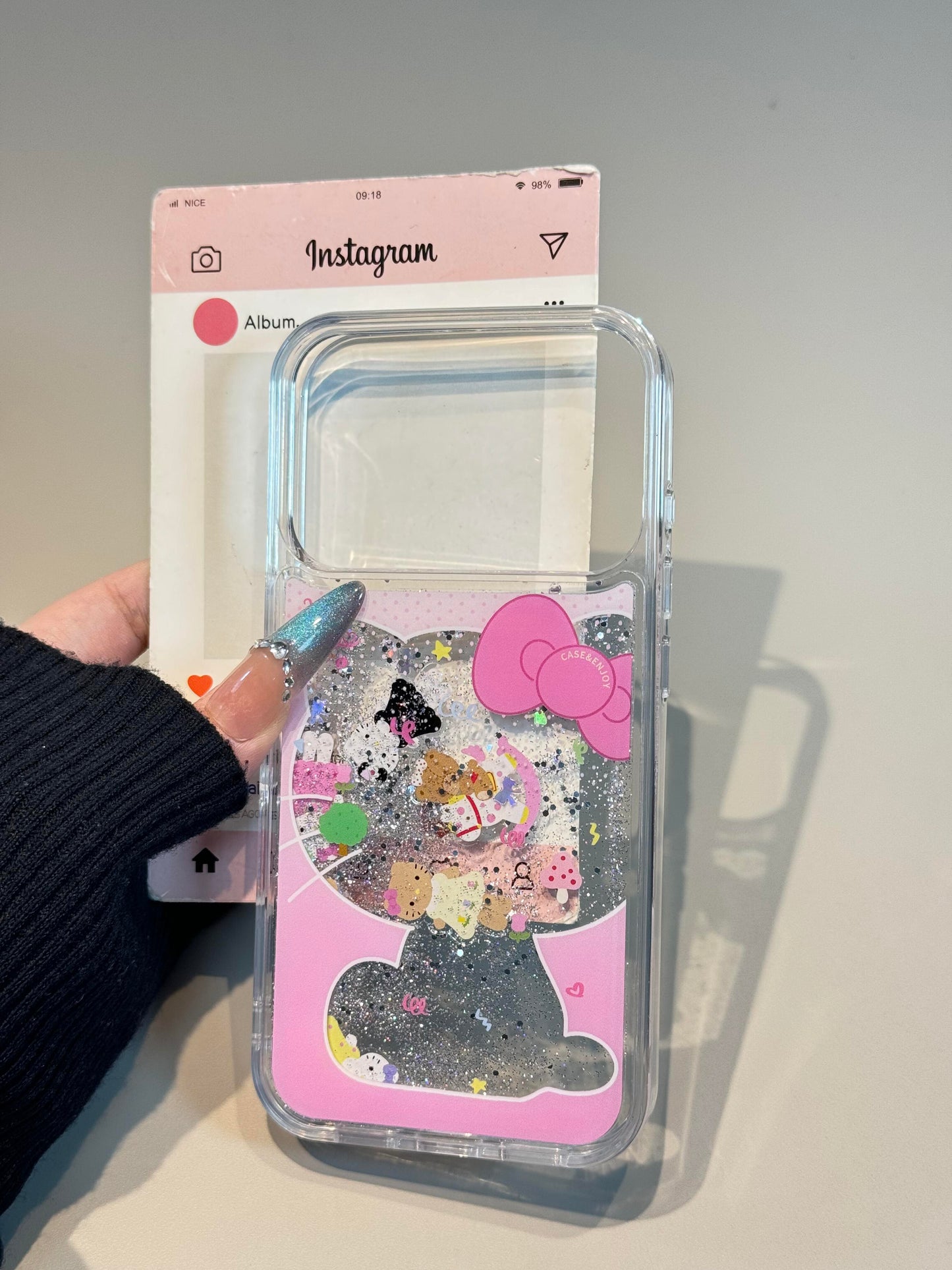 Hellokitty Bling Glitter Liquid Quicksand Clear Cute Kawaii Phone Case #0527
