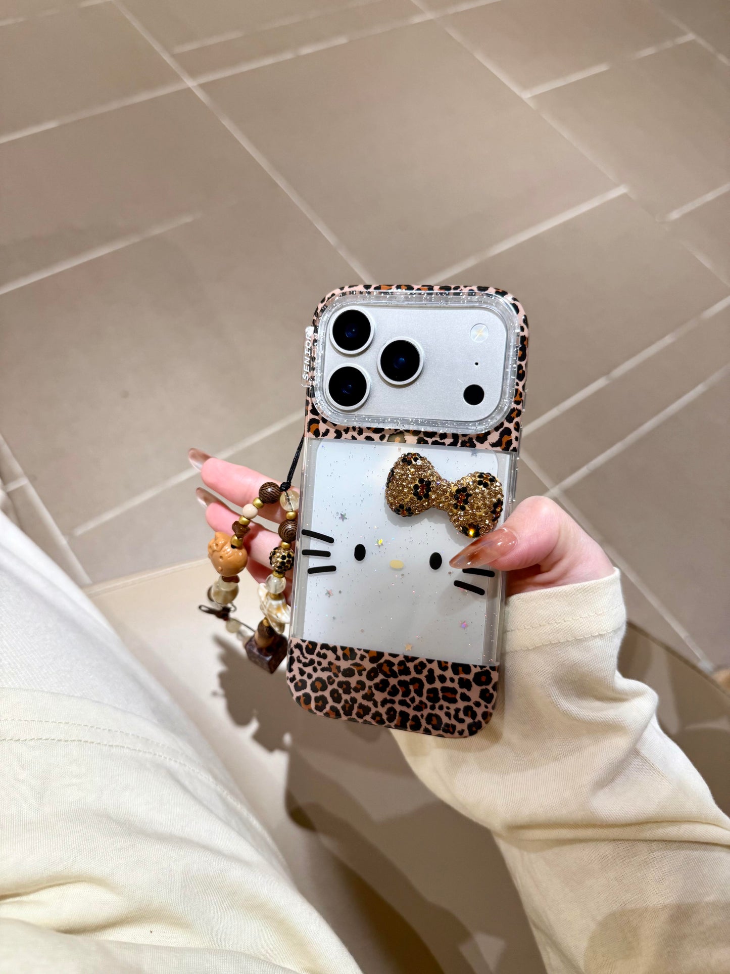 Hellokitty Leopard Print Clear Cute Kawaii Phone Case #0568