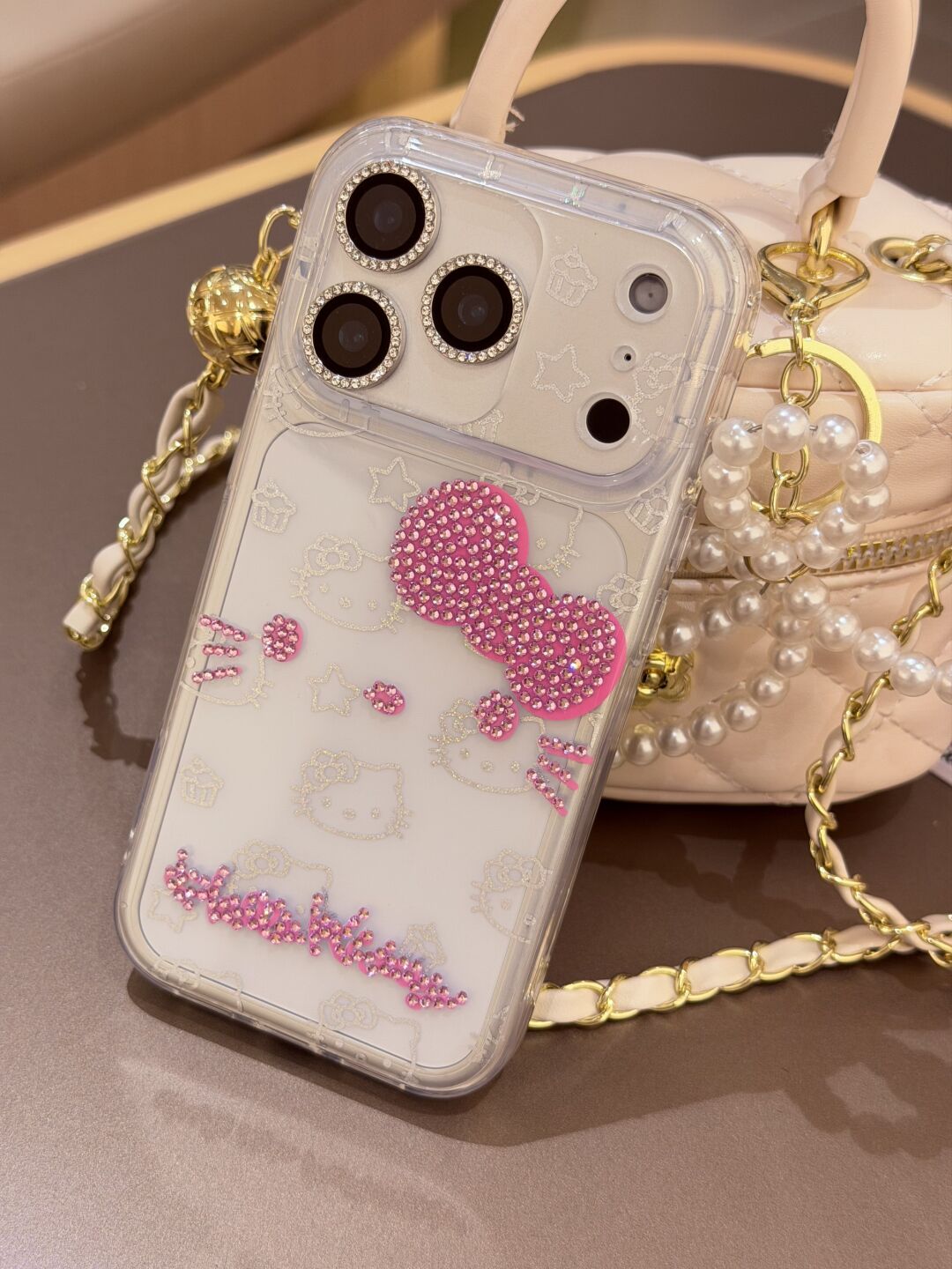 Hellokitty Clear Pink Glitter Cute Kawaii Phone Case #0570