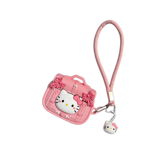 Hellokitty Pink Handbag Shape Silicone Cute Kawaii AirPods Case With Chain #0368