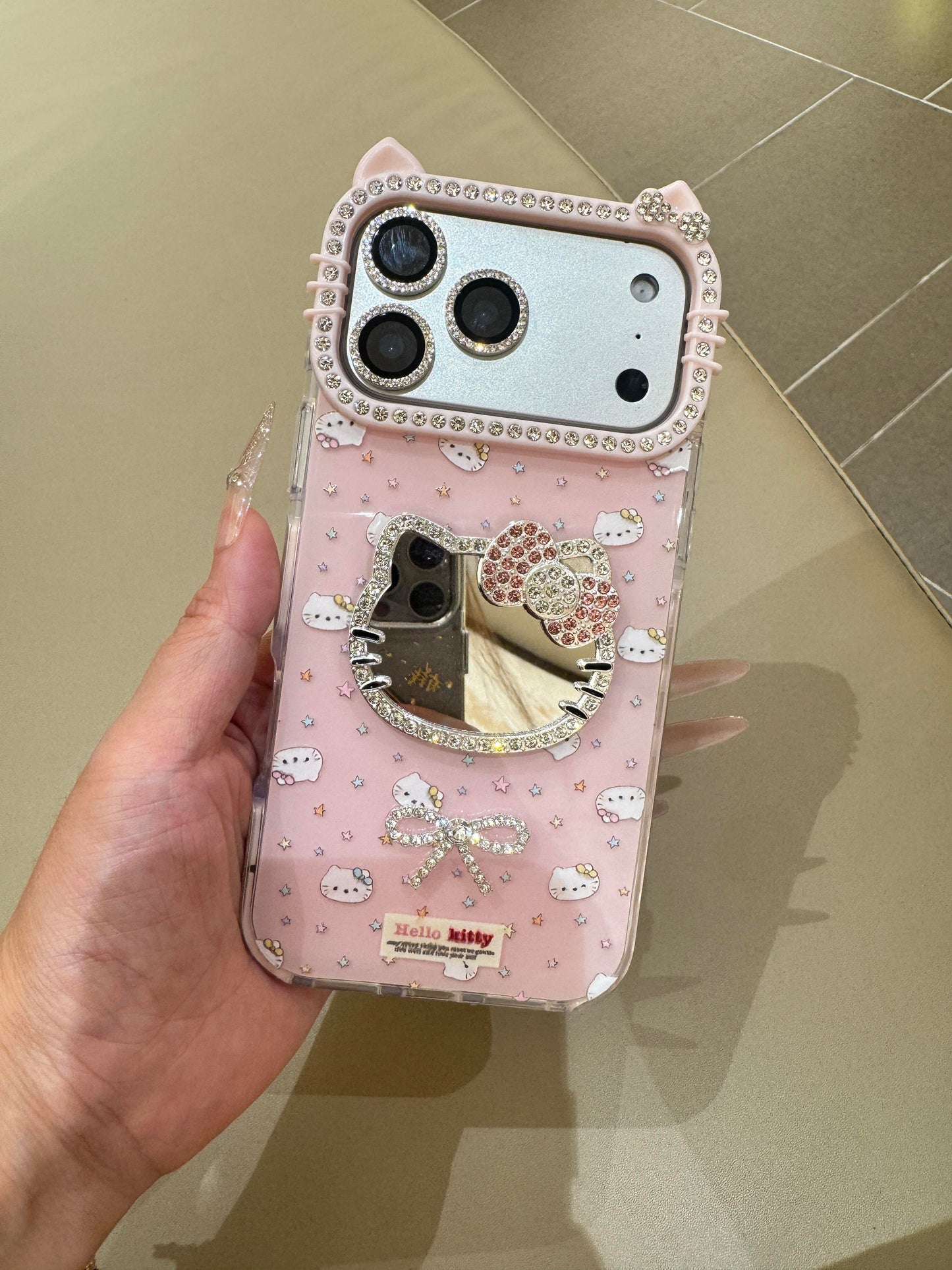 Hellokitty Pink Mirror Cat Ear Cute Kawaii Phone Case #0541