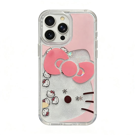Hellokitty Pink Glitter Liquid Quicksand Cute Kawaii Phone Case #0358