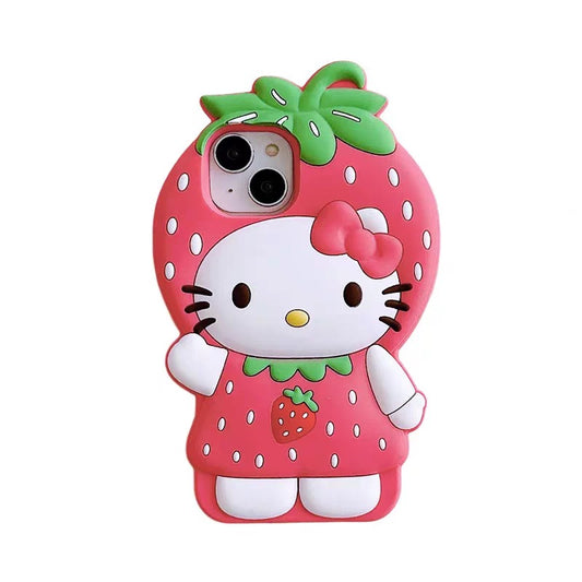 Strawberry Hellokitty Silicone Cute Kawaii Phone Case #0518