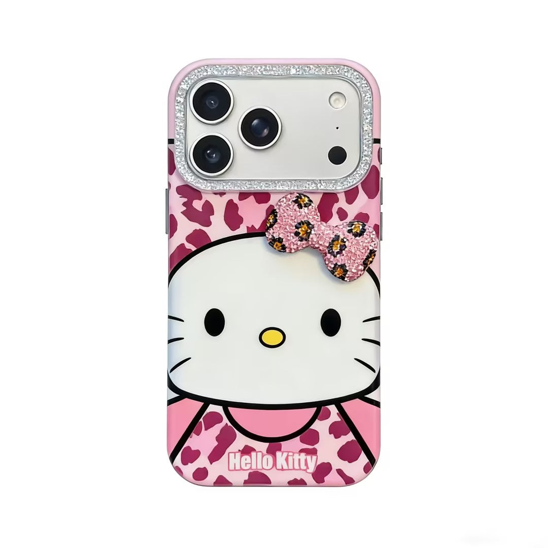 Hellokitty Pink Leopard Print Clear Cute Kawaii Phone Case #0579