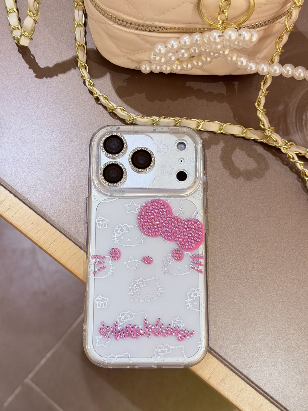 Hellokitty Clear Pink Glitter Cute Kawaii Phone Case #0570
