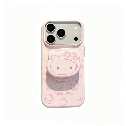 Hellokitty Pink Cute Kawaii MagSafe Case + MagSafe Stand Holder / Phone Grip #0598