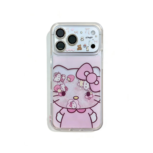 Hellokitty Pink Bling Glitter Liquid Quicksand Clear Cute Kawaii Phone Case #0573
