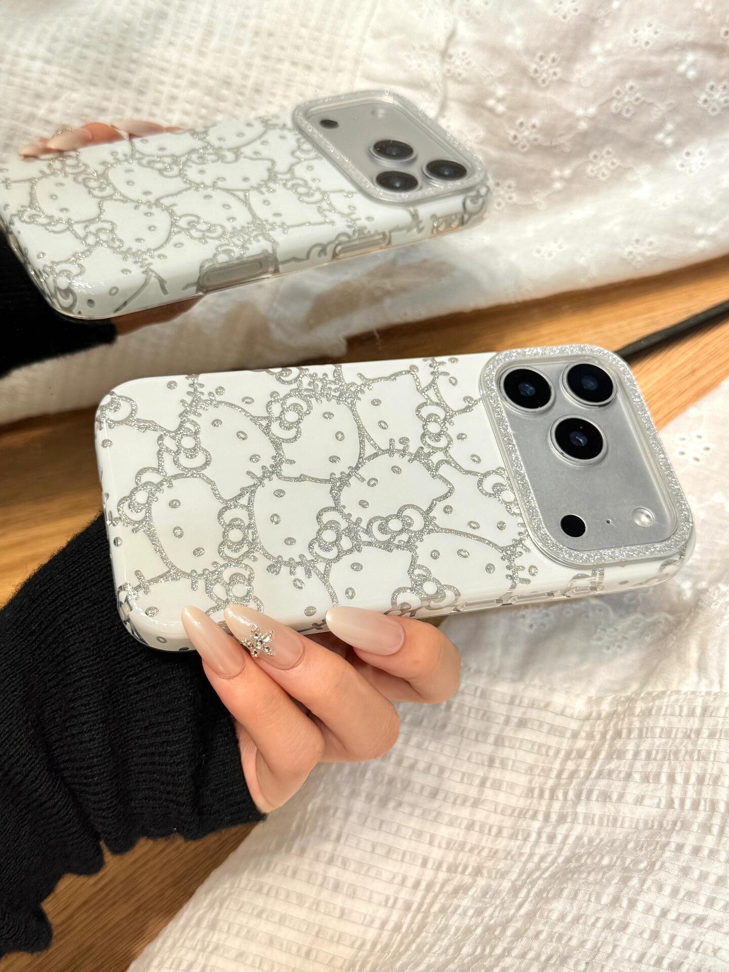 Hellokitty White Glitter Cute Kawaii Phone Case #0547