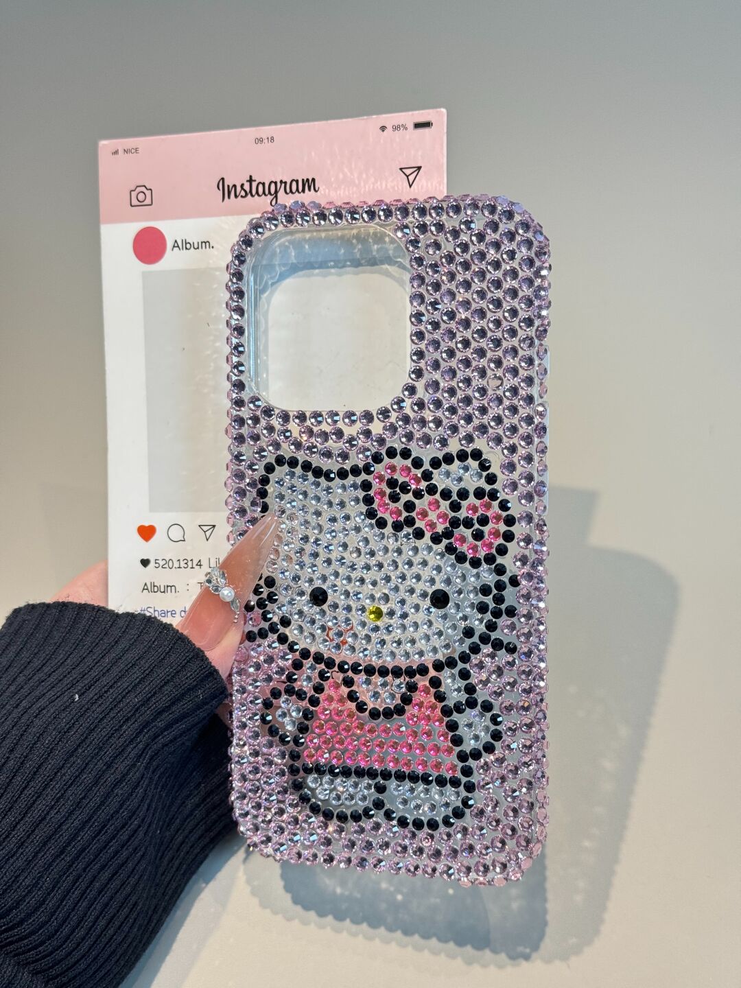 Hellokitty Pink Handmade Rhinestones Cute Kawaii Phone Case #0576
