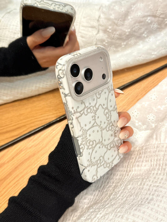 Hellokitty White Glitter Cute Kawaii Phone Case #0547