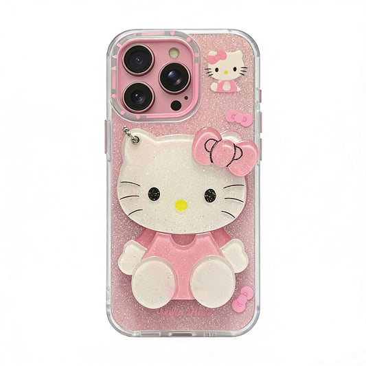 Hellokitty Pink Glitter  Swivel Mirror Cute Kawaii Phone Case #0525