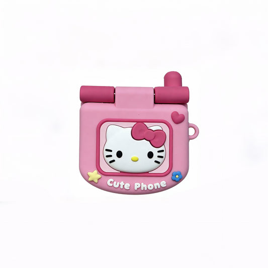 Hellokitty Pink Flip Phone Shape Silicone Cute Kawaii AirPods Case #0133