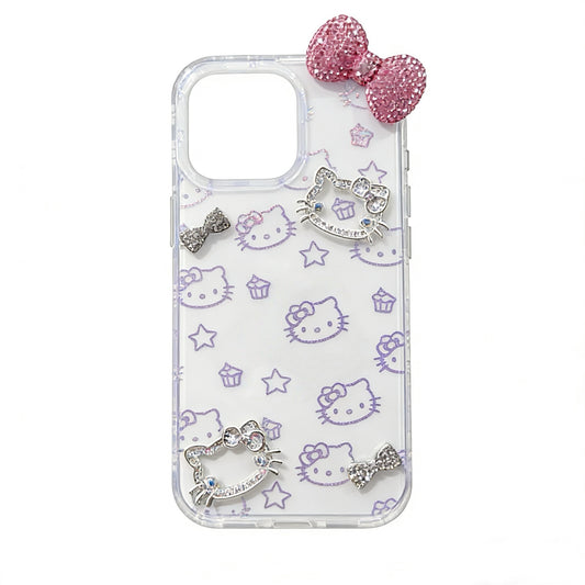 Hellokitty Handmade Rhinestones Glitter Clear Cute Kawaii Phone Case #0500