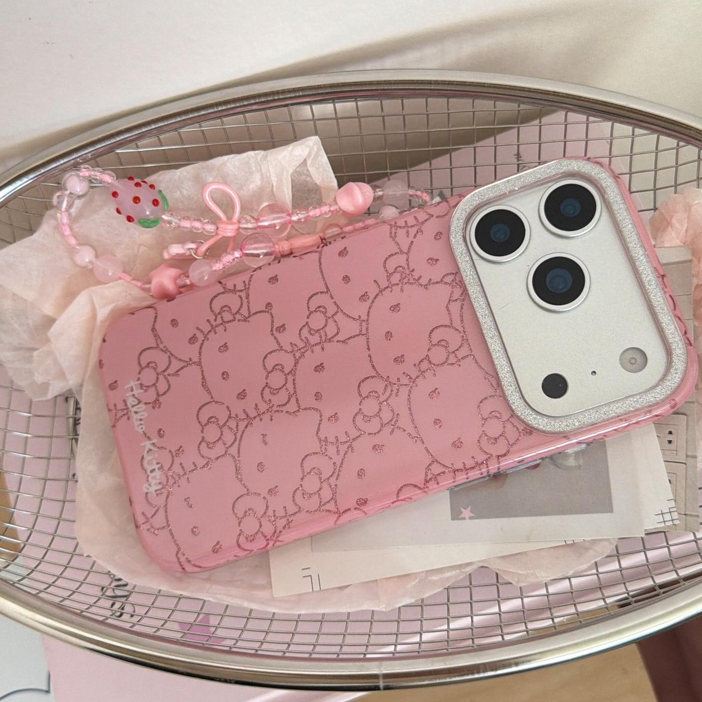 Hellokitty Pink Glitter Cute Kawaii Phone Case #0551