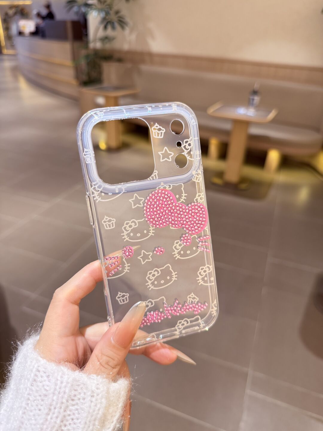 Hellokitty Clear Pink Glitter Cute Kawaii Phone Case #0570