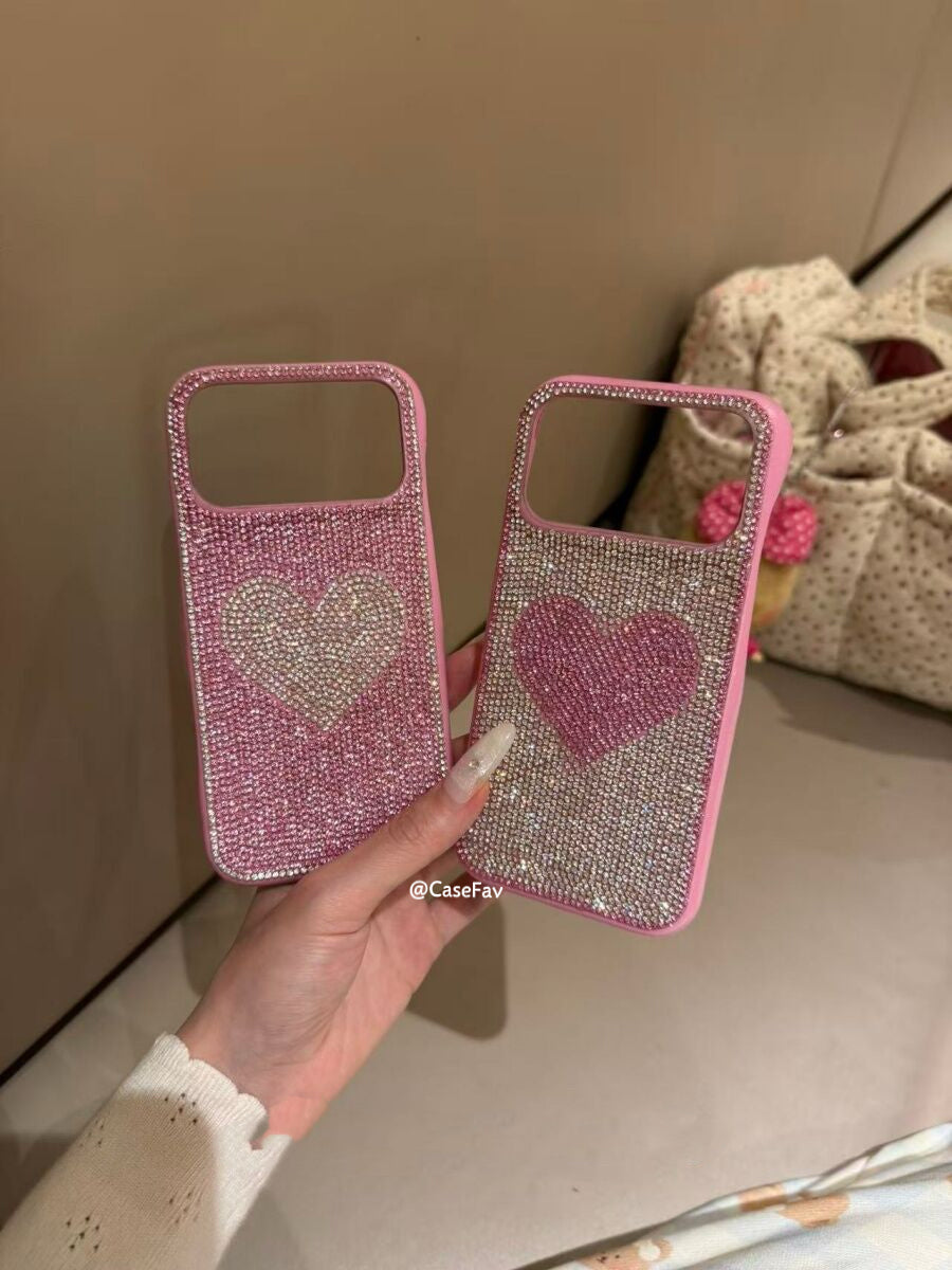 Sparkling Pink Handmade Rhinestones Cute Kawaii Phone Case #0581