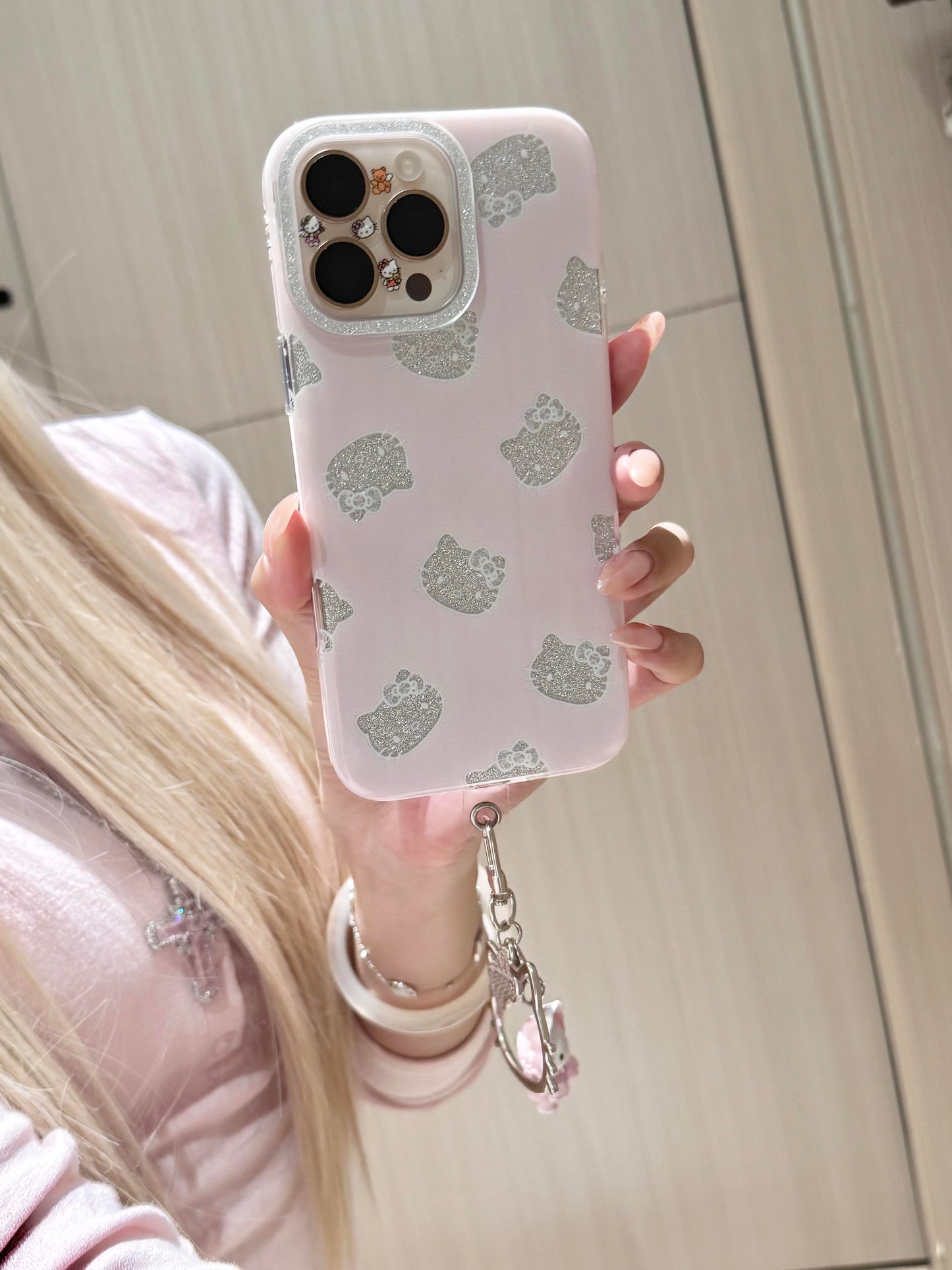 Hellokitty Pink Glitter Cute Kawaii Phone Case #0545
