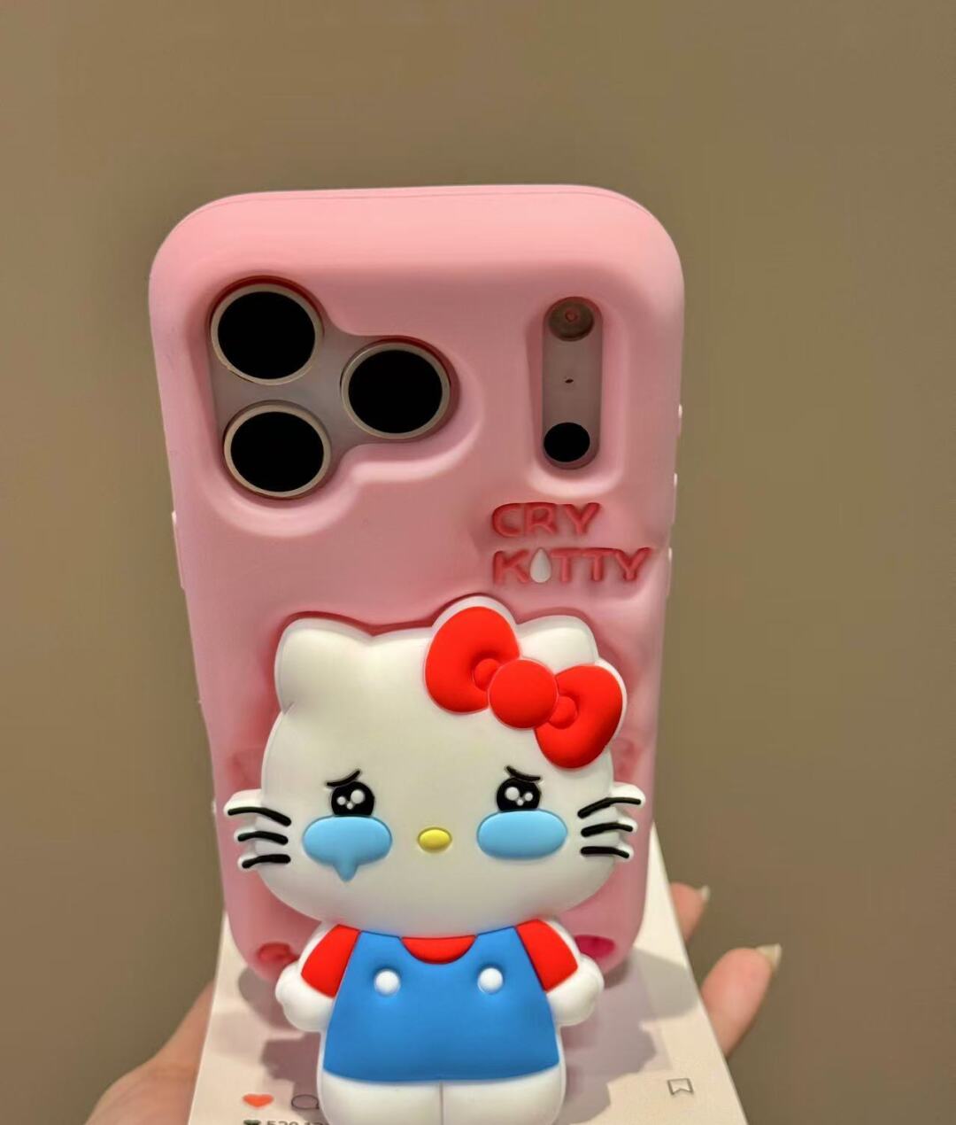 Cry Hellokitty Pink Silicone Cute Kawaii Phone Case #0580