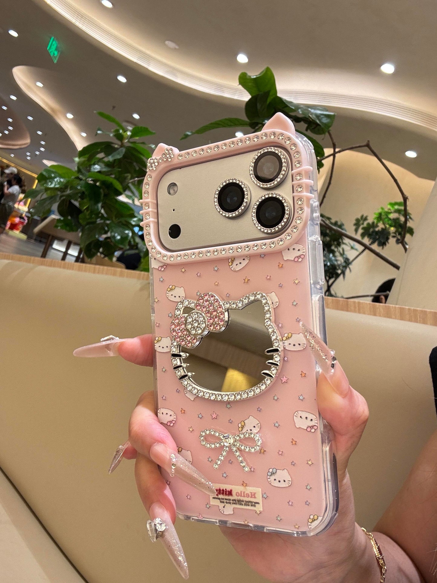 Hellokitty Pink Mirror Cat Ear Cute Kawaii Phone Case #0541