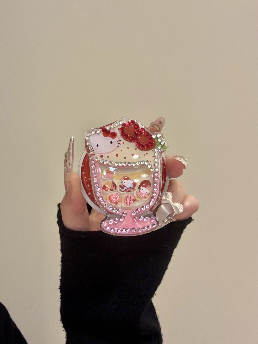 Hello Kitty Cute Strawberry Kawaii MagSafe Case + MagSafe Stand Holder / Phone Grip#621