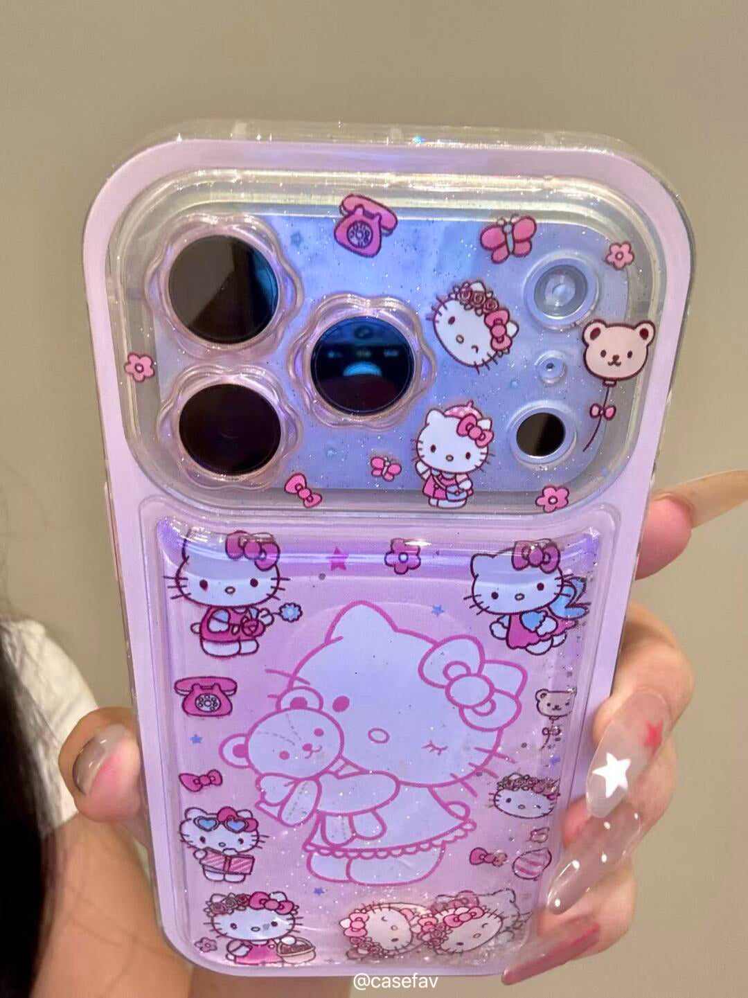 Hello Kitty Pink Quicksand Glitter Phone Case #626