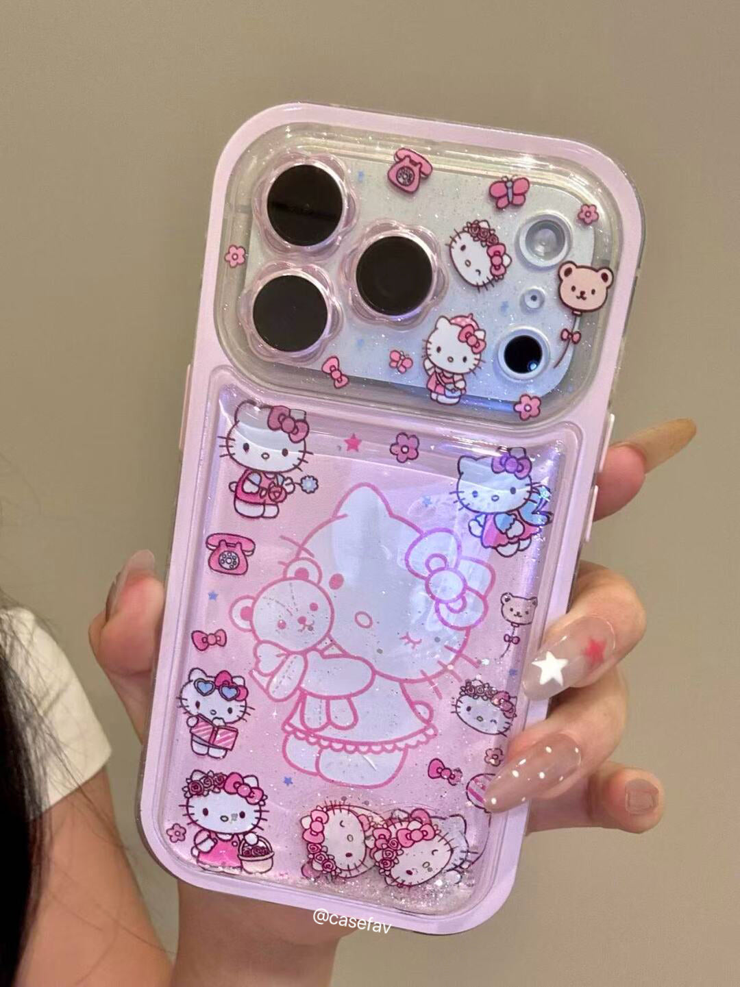 Hello Kitty Pink Quicksand Glitter Phone Case #626