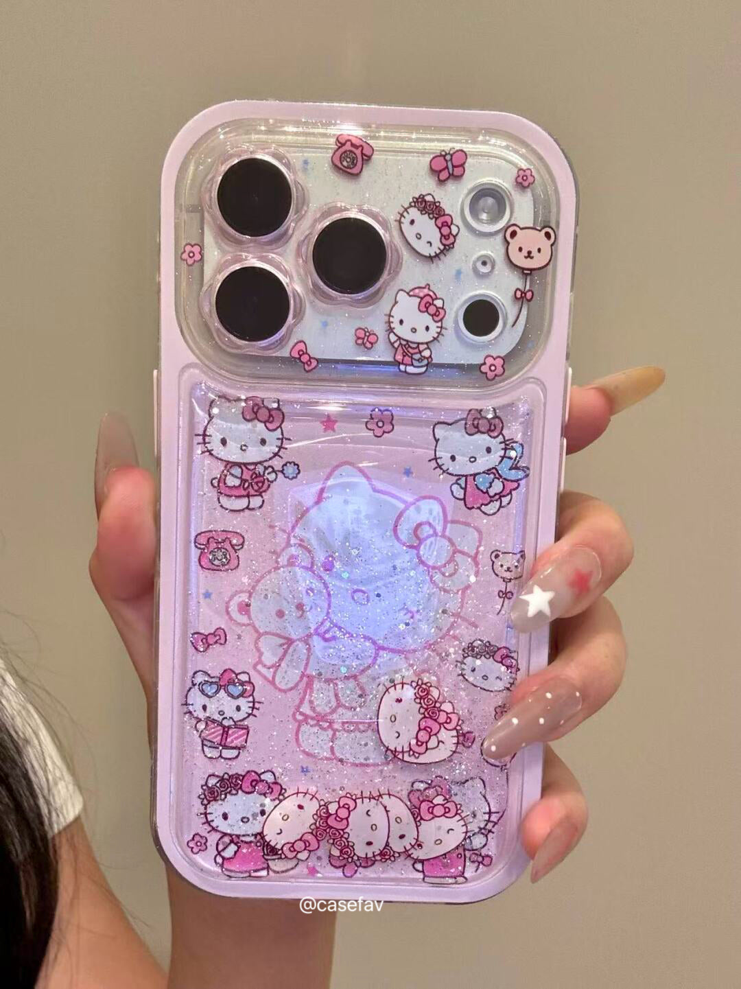 Hello Kitty Pink Quicksand Glitter Phone Case #626