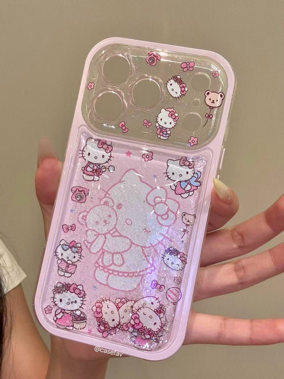 Hello Kitty Pink Quicksand Glitter Phone Case #626