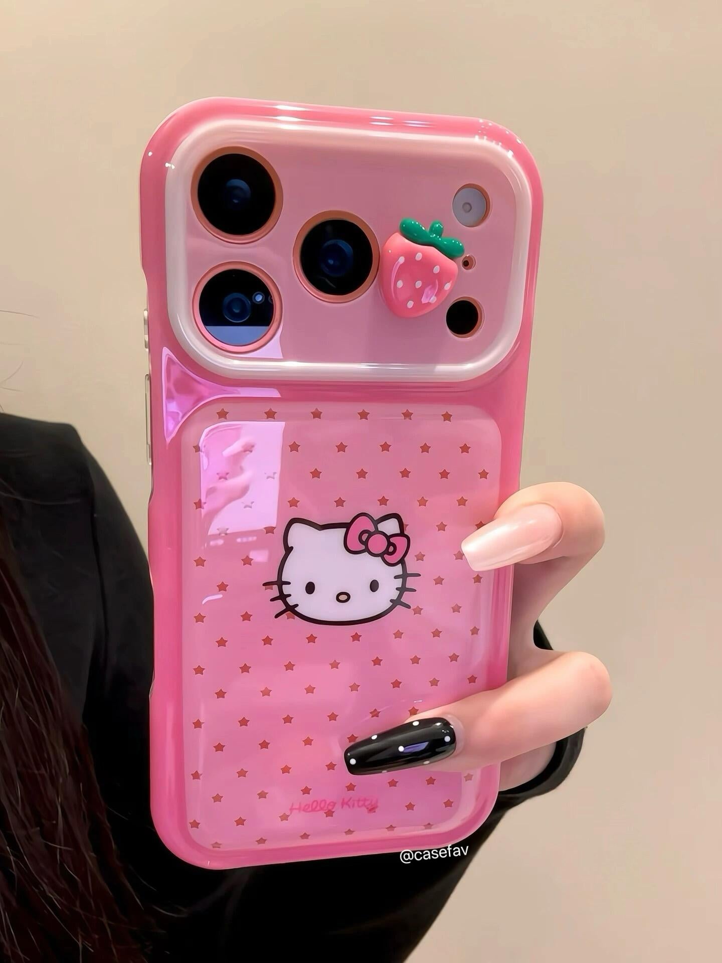 Hello Kitty Pink Polka-Dot Strawberry Phone Case #630
