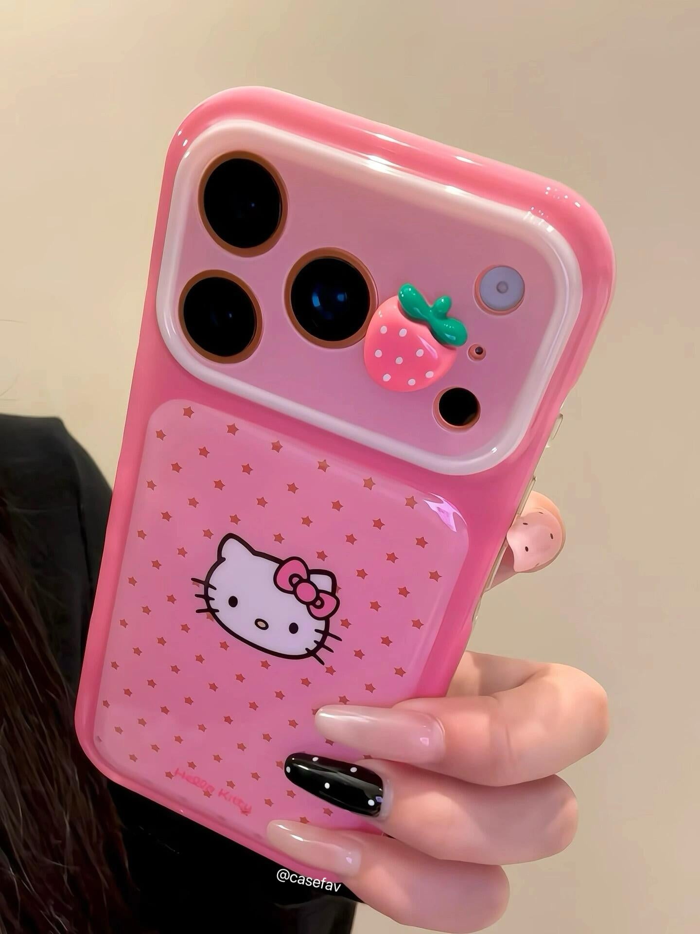 Hello Kitty Pink Polka-Dot Strawberry Phone Case #630