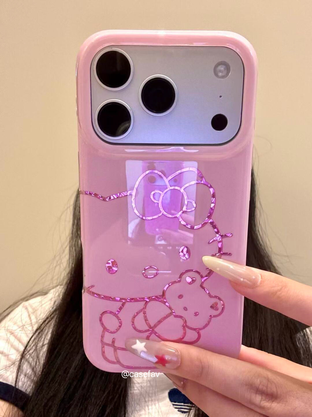 Hello Kitty Hugging Little Bear Pink Phone Case #632