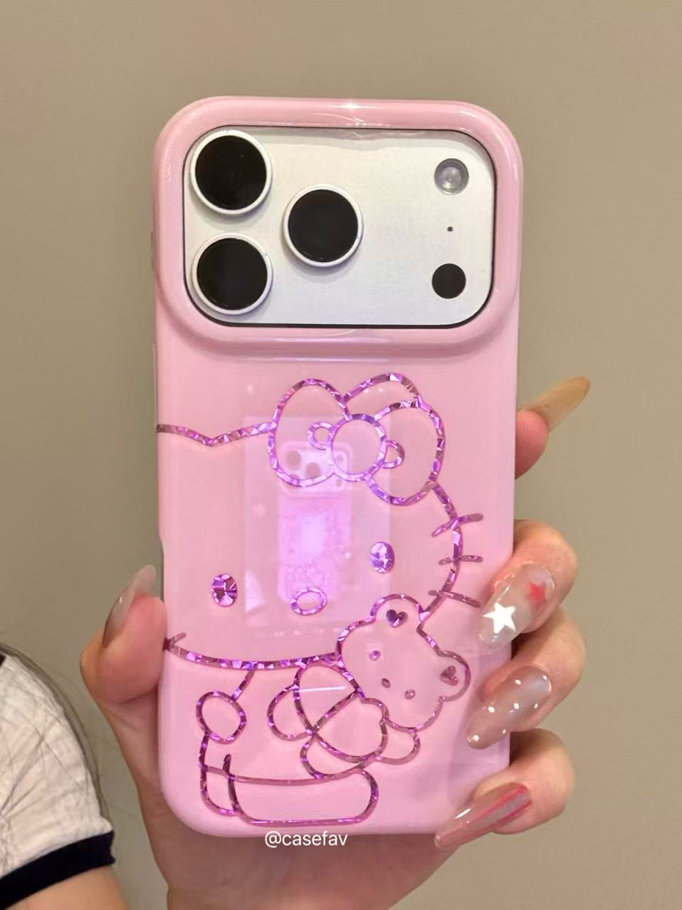 Hello Kitty Hugging Little Bear Pink Phone Case #632