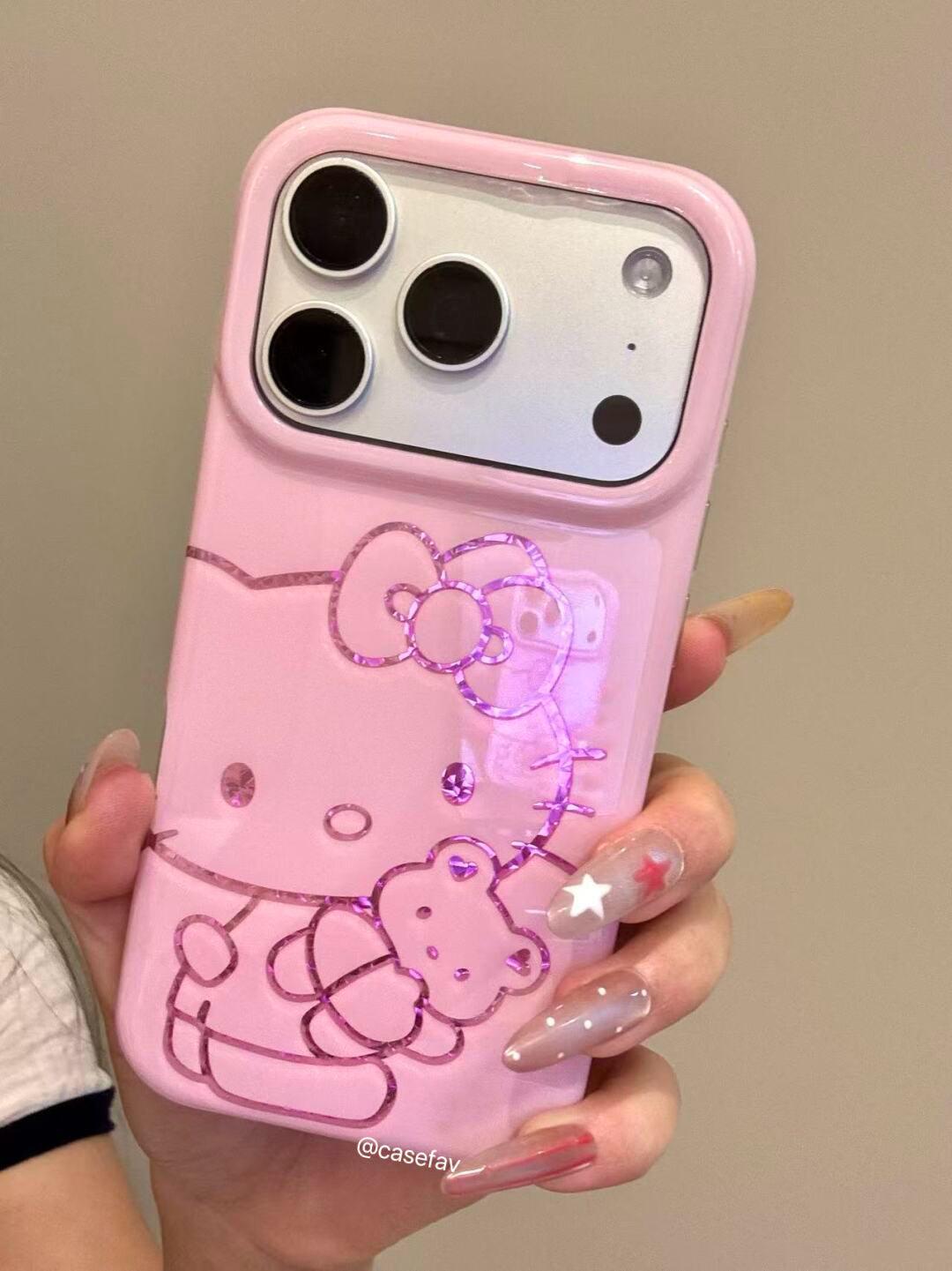 Hello Kitty Hugging Little Bear Pink Phone Case #632