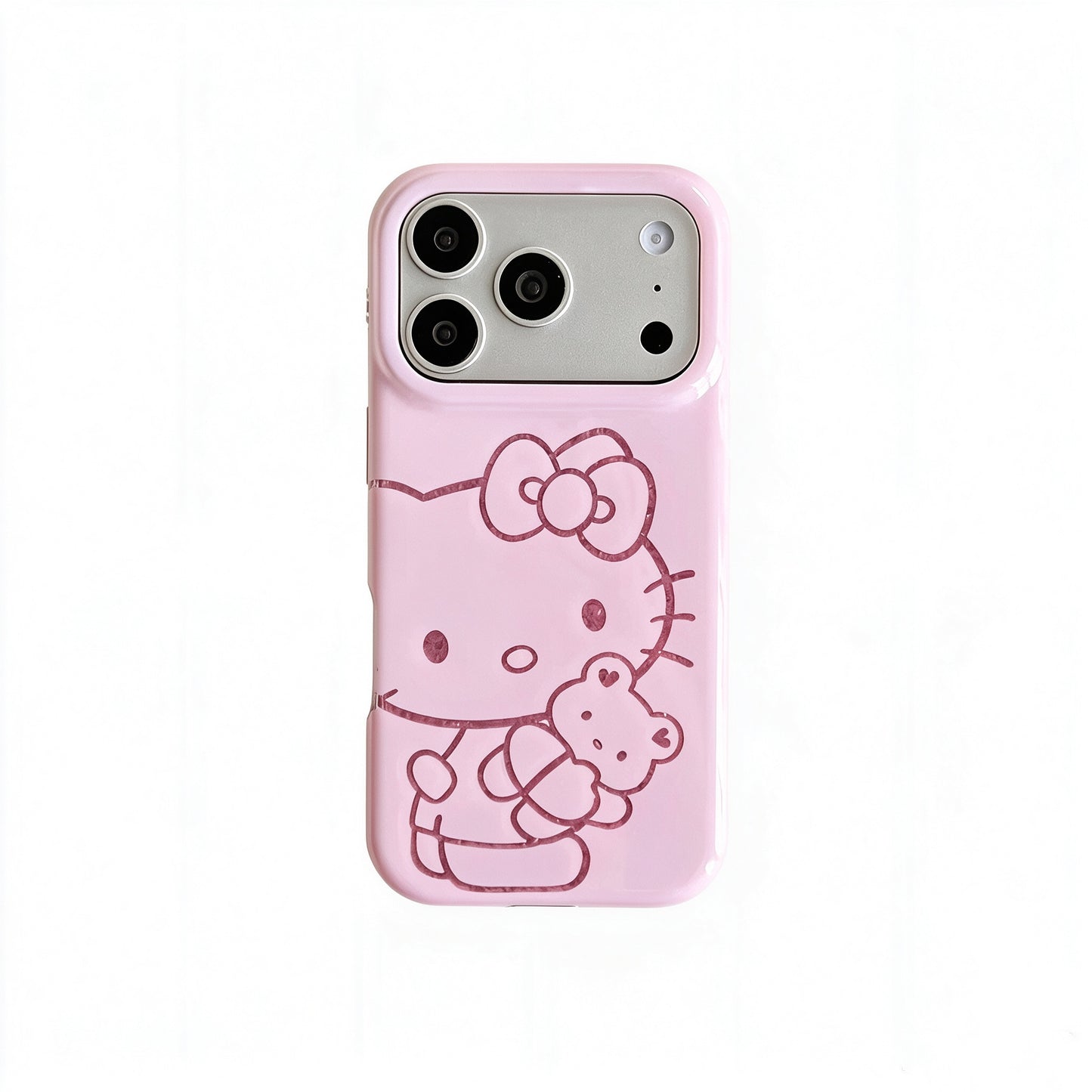 Hello Kitty Hugging Little Bear Pink Phone Case #632
