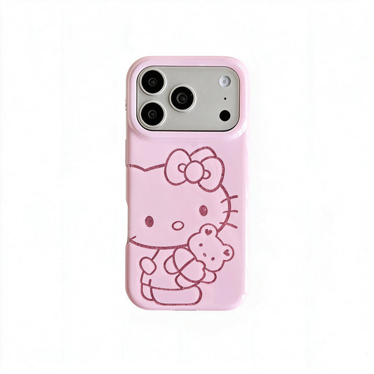 Hello Kitty Hugging Little Bear Pink Phone Case #632