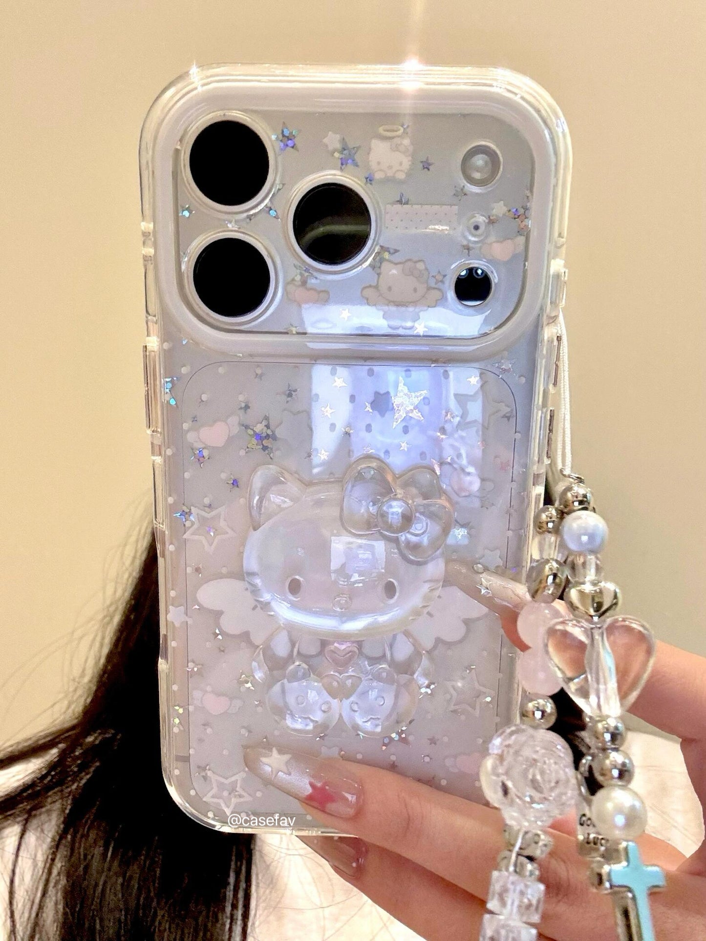 Hello Kitty 3D Clear Angel iPhone Case #645