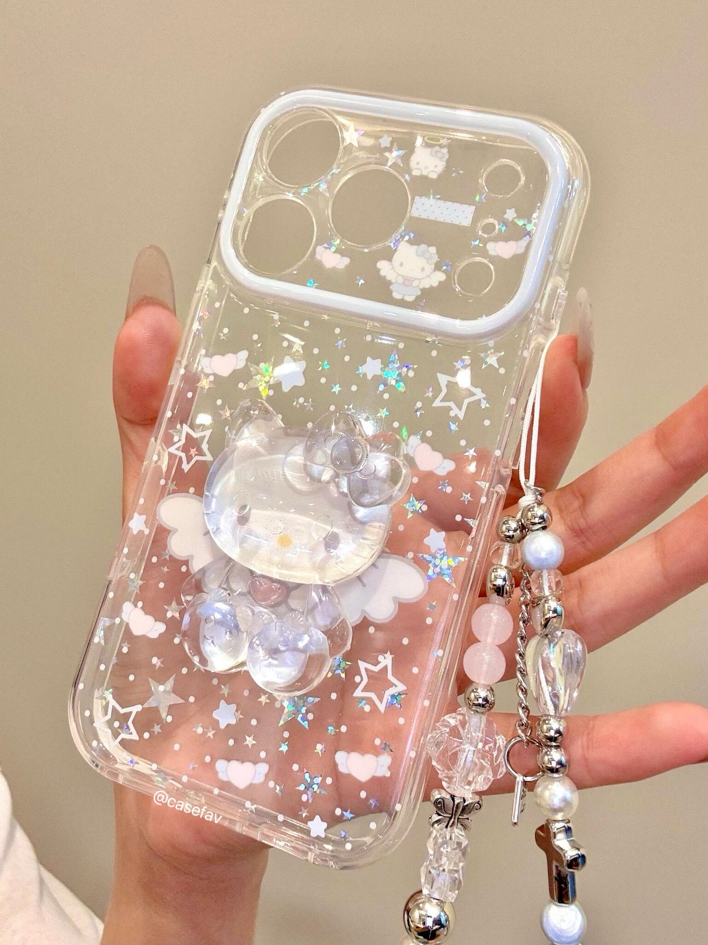 Hello Kitty 3D Clear Angel iPhone Case #645