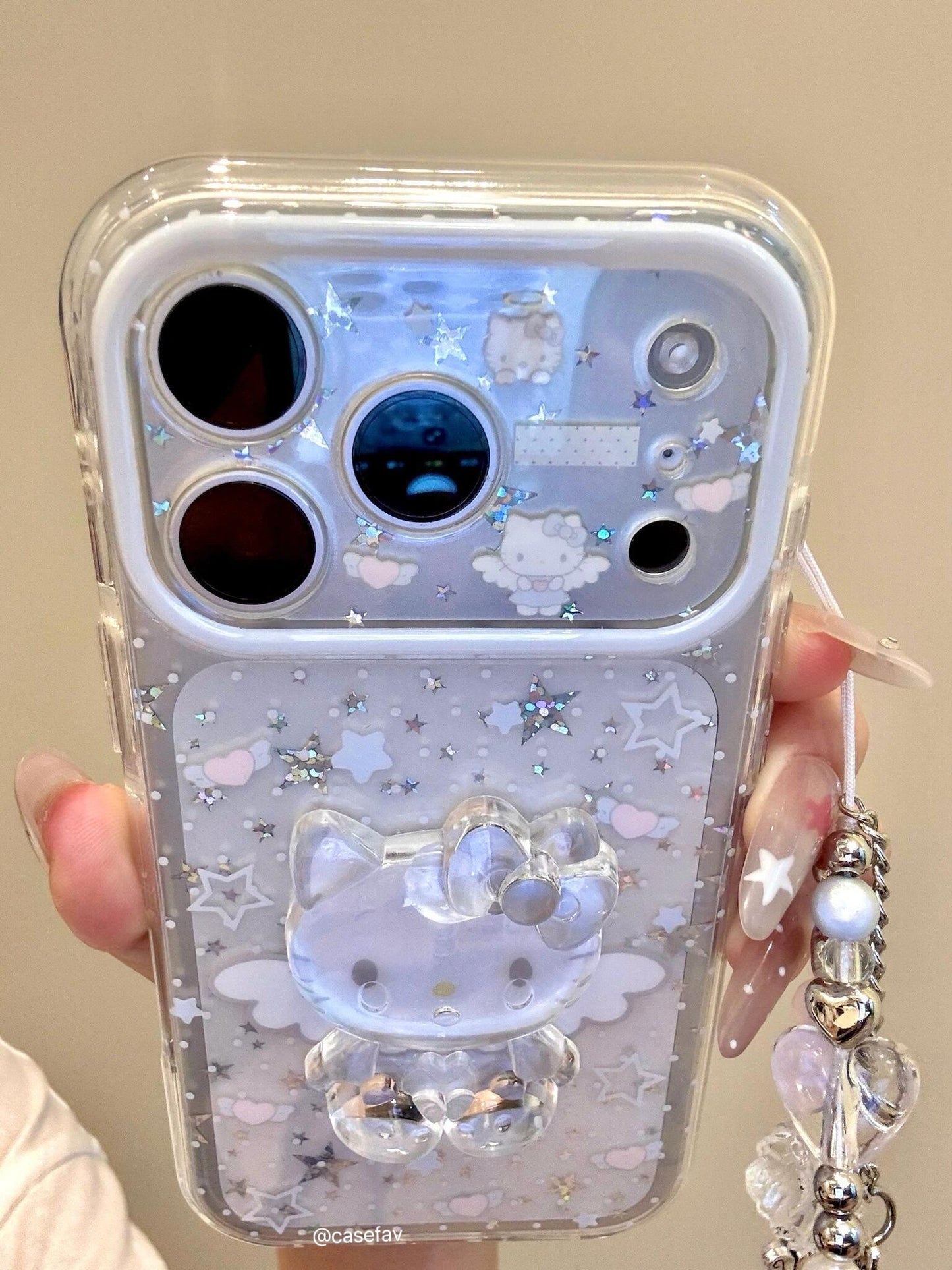 Hello Kitty 3D Clear Angel iPhone Case #645