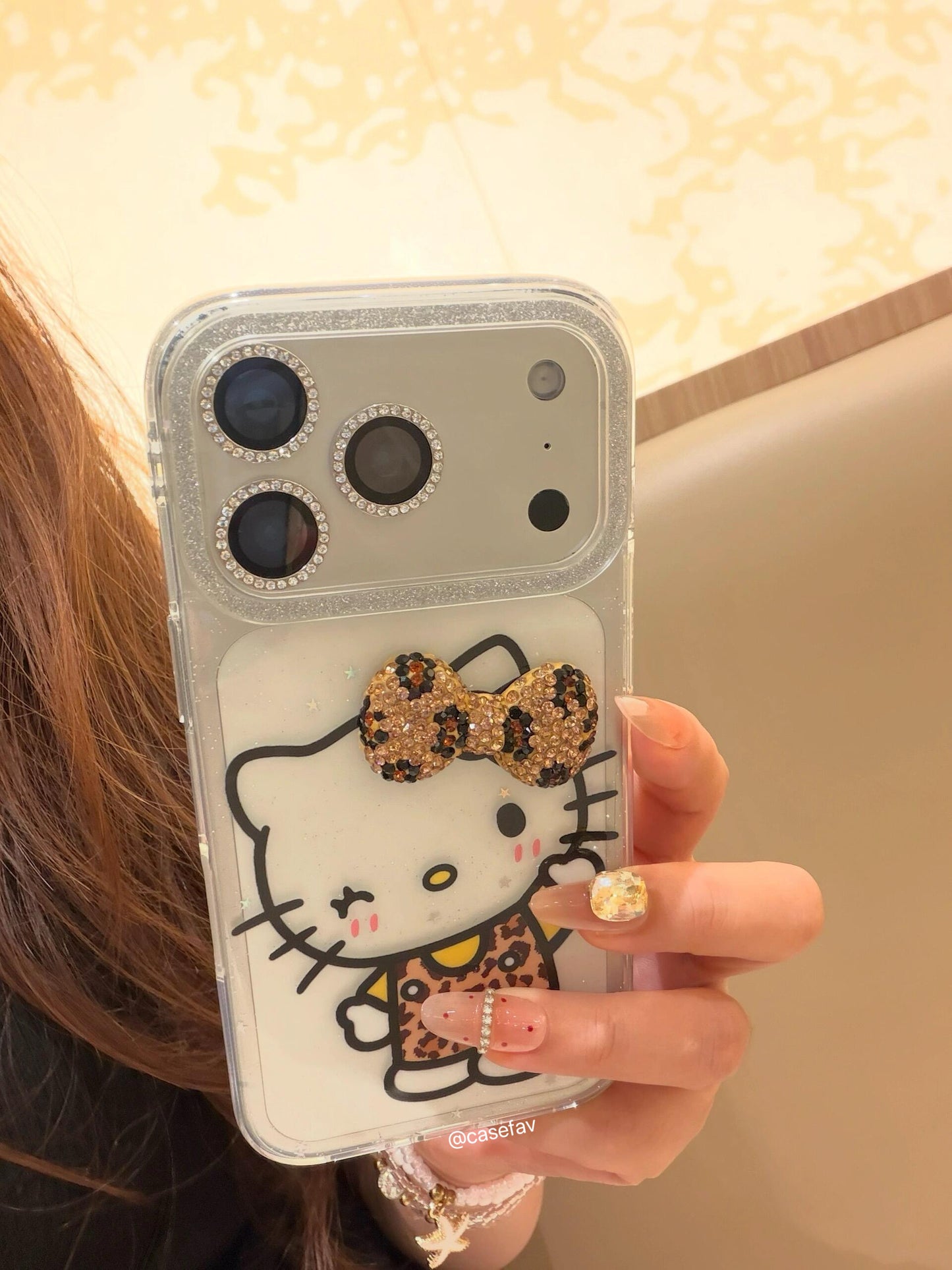 Hello Kitty Leopard Print Clear Phone Case #649