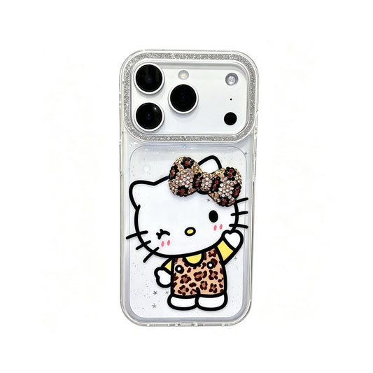 Hello Kitty Leopard Print Clear Phone Case #649